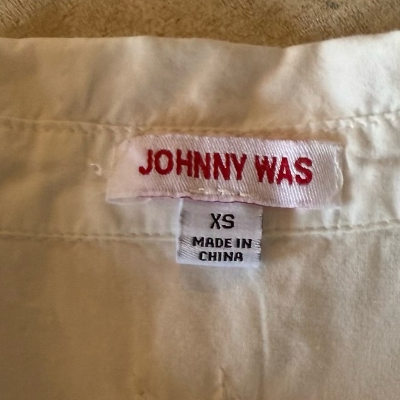 Johnny Was Poplin Relaxed Pocket Button Down Shirt Small - Picture 10 of 12